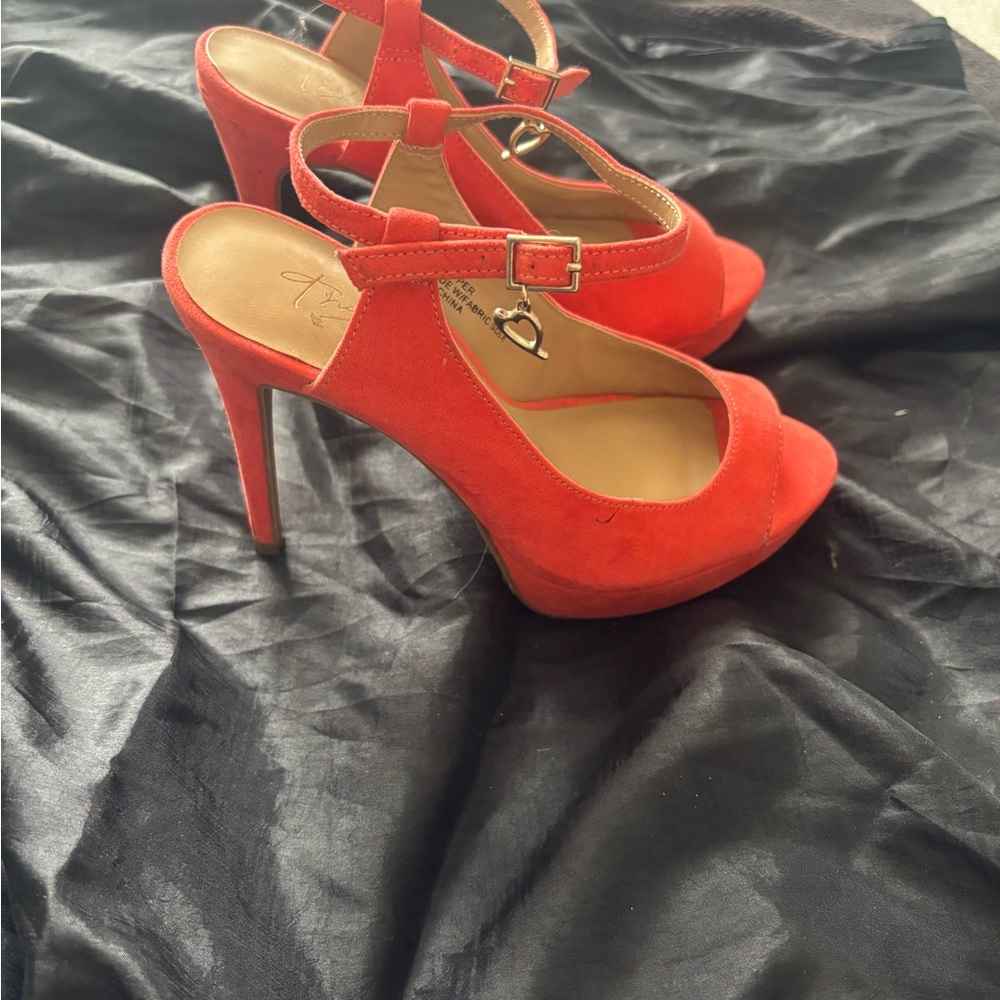 Thalia Sodi Bold Red Suede Heels